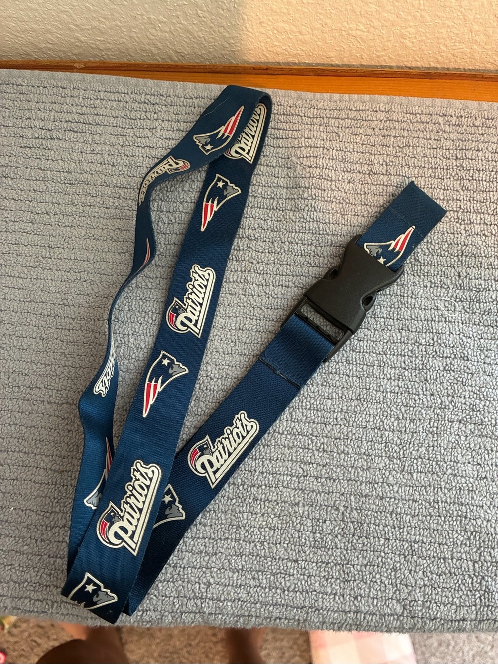 New England Patriots Navy Logo Lanyard